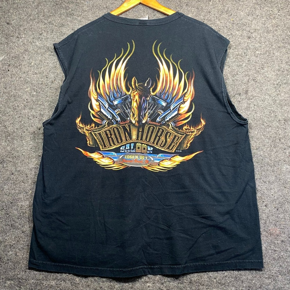 Jerzees Iron Horse Saloon Shirt Mens 2XL Black Bike Week 2006 Biker Sleeveless